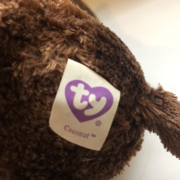 Stuffed Animal Monkey Y2K Ty Coconut 6” Plush Brown Monkey Toy - Picture 6 of 10